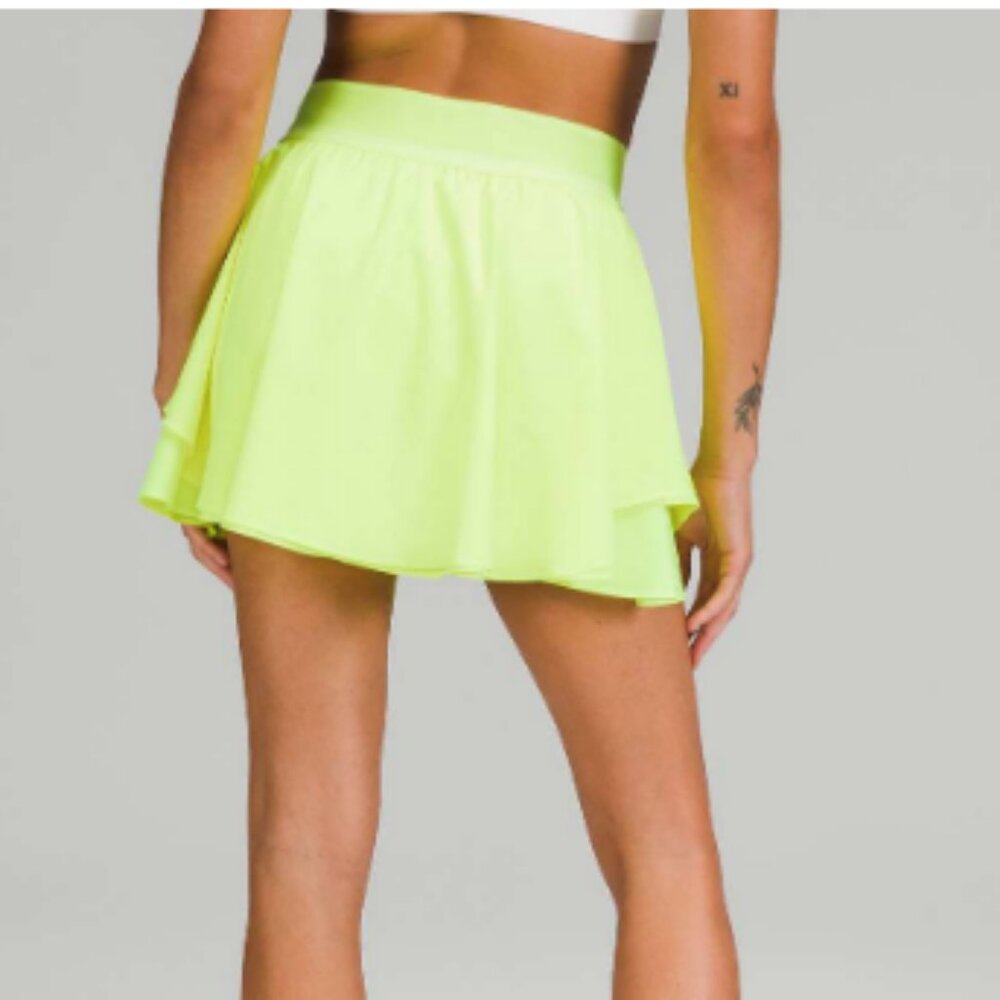 Lululemon Court Rival Perforated High-Rise Skirt Long Highlight Yellow - Picture 4 of 11